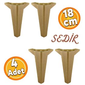Badem10 Sedir Lüks Açık Ceviz 18 cm 4 Adet Mobilya Kanepe Sehpa Baza TV Ünitesi Koltuk Ayağı