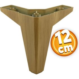 Badem10 Sedir Lüks Ahşap Desenli Açık Ceviz 12 cm Mobilya Kanepe Sehpa Baza TV Ünitesi Koltuk Ayağı