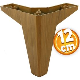 Badem10 Sedir Lüks Ahşap Desenli Koyu Ceviz 12 cm Mobilya Kanepe Sehpa Baza TV Ünitesi Koltuk Ayağı