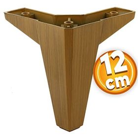 Badem10 Sedir Lüks Ahşap Desenli Koyu Ceviz 12 cm Mobilya Kanepe Sehpa Baza TV Ünitesi Koltuk Ayağı