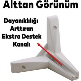 Badem10 Sedir Lüks Beyaz 12 cm 4 Adet Mobilya Kanepe Sehpa Baza TV Ünitesi Koltuk Ayağı