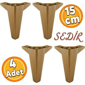 Badem10 Sedir Lüks Koyu Ceviz 15 cm 4 Adet Mobilya Kanepe Sehpa Baza TV Ünitesi Koltuk Ayağı