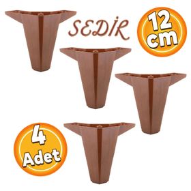 Badem10 Sedir Lüks Mobilya 12 cm Ahşap Desenli 4 Adet Baza Kanepe Sehpa TV Ünitesi Koltuk Ayağı