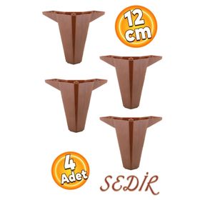 Badem10 Sedir Lüks Mobilya 12 cm Ahşap Desenli 4 Adet Baza Kanepe Sehpa TV Ünitesi Koltuk Ayağı