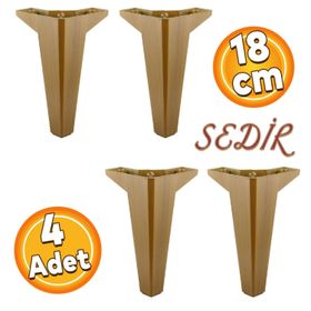 Badem10 Sedir Lüks Mobilya Koyu Ceviz 18 cm 4 Adet Kanepe Sehpa Baza TV Ünitesi Koltuk Ayağı