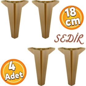 Badem10 Sedir Lüks Mobilya Koyu Ceviz 18 cm 4 Adet Kanepe Sehpa Baza TV Ünitesi Koltuk Ayağı