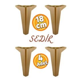 Badem10 Sedir Lüks Mobilya Koyu Ceviz 18 cm 4 Adet Kanepe Sehpa Baza TV Ünitesi Koltuk Ayağı