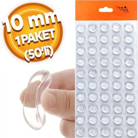Badem10 Şeffaf 10 mm 50'li Mobilya Raf Ses Yapışkanlı Cam Tutucu
