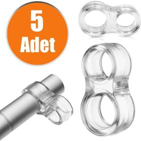 Badem10 Şeffaf Silikon Pencere Kolu Tamponu 5 Adet Kapı Stoperi