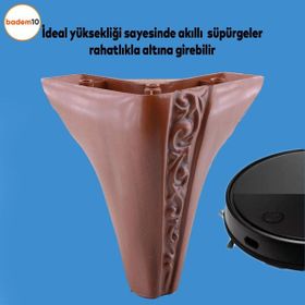 Badem10 Seher 1 Çift 15 cm Kahverengi Baza Avangart Mobilya Kanepe Sehpa Çekyat Koltuk Ayağı