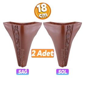 Badem10 Seher 1 Çift 18 cm Kahverengi Baza Avangart Mobilya Kanepe Sehpa Çekyat Koltuk Ayağı
