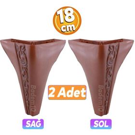 Badem10 Seher 1 Çift 18 cm Kahverengi Baza Avangart Mobilya Kanepe Sehpa Çekyat Koltuk Ayağı