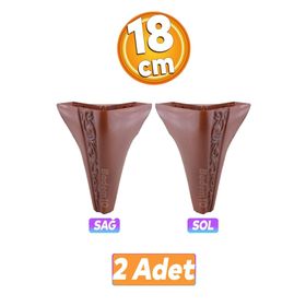 Badem10 Seher 1 Çift 18 cm Kahverengi Baza Avangart Mobilya Kanepe Sehpa Çekyat Koltuk Ayağı
