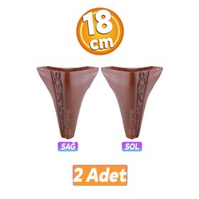 Badem10 Seher 1 Çift 18 cm Kahverengi Baza Avangart Mobilya Kanepe Sehpa Çekyat Koltuk Ayağı