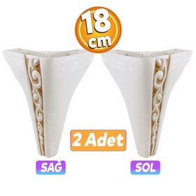 Badem10 Seher 1 Çift 18 cm Krem Baza Avangart Mobilya Kanepe Sehpa Çekyat Koltuk Ayağı