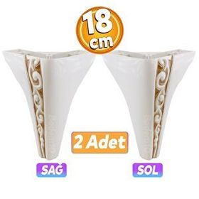 Badem10 Seher 1 Çift 18 cm Krem Baza Avangart Mobilya Kanepe Sehpa Çekyat Koltuk Ayağı