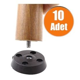 Badem10 Siyah 10 Adet Ayak Tabanı Açılı Dereceli Mobilya Masa Sehpa Ayak Bağlantı Aparatı