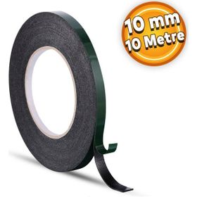 Badem10 Siyah 10 mm 10 mt Eva Montaj Çift Taraflı Köpük Bandı