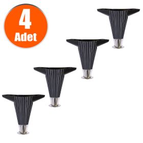 Badem10 Siyah 12 cm 4 Adet Mobilya Kanepe Masa Sehpa Ayağı Baza Ayak