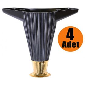 Badem10 Siyah 12 cm 4 Adet Mobilya Kanepe Masa Sehpa Ayağı Baza Ayak