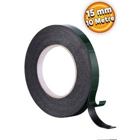 Badem10 Siyah 15 mm 10 mt Eva Montaj Çift Taraflı Köpük Bant