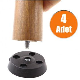 Badem10 Siyah 4 Adet Ayak Tabanı Açılı Dereceli Mobilya Masa Sehpa Ayak Bağlantı Aparatı