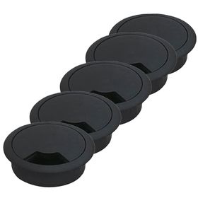 Badem10 Siyah 5x6 cm Masa Üstü Kablo Kanalı Deliği Kapağı