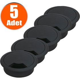 Badem10 Siyah 5x6 cm Masa Üstü Kablo Kanalı Deliği Kapağı