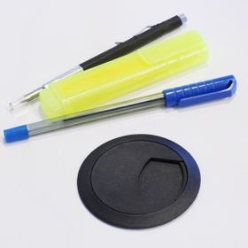 Badem10 Siyah 6 cm Masa Üstü Kablo Kanalı Deliği Kapağı