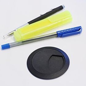 Badem10 Siyah 6 cm Masa Üstü Kablo Kanalı Deliği Kapağı