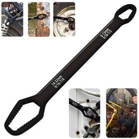 Badem10 Siyah 8-13-14-22 mm Evrensel Çift Ağızlı Kendinden Sıkma Çok Amaçlı Çelik İngiliz Torx Cırcır Anahtarı