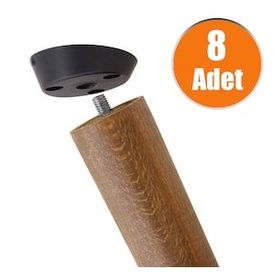 Badem10 Siyah 8 Adet Ayak Tabanı Açılı Dereceli Mobilya Masa Sehpa Ayak Bağlantı Aparatı
