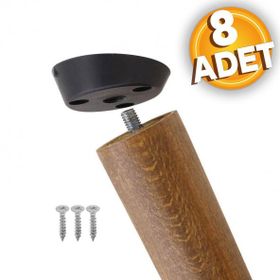 Badem10 Siyah 8 Adet Ayak Tabanı Açılı Dereceli Mobilya Masa Sehpa Ayak Bağlantı Aparatı