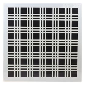 Badem10 Tasarım Ekose Desen Tekrar Kullanılabilir 30x30 cm Afilli Stencil Duvar Boyama Şablon