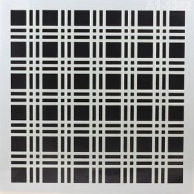 Badem10 Tasarım Ekose Desen Tekrar Kullanılabilir 30x30 cm Afilli Stencil Duvar Boyama Şablon