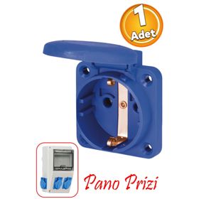 Badem10 Tekli Monofaze Topraklı Kare Kablosuz Klemensli Fiş 220 V Trafo Pano Prizi Kombinasyon Panosu