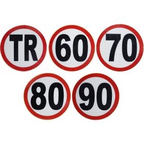 Badem10 Tır Kamyon Dorse Arkası 80 Hız Yazısı 11 cm Reflektörlü Fosforlu Bant