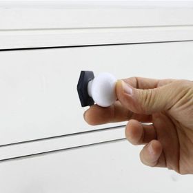 Badem10 Tomurcuk Düğme Çekmece Dolap Kapak Beyaz Siyah Altıgen Porselen Kulp