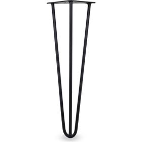 Badem10 Üçgen Mobilya 40 cm Mat Siyah Metal Masa Sehpa Ayağı