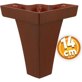 Badem10 Venüs Lüks 14 cm Kahverengi Ahşap Desenli Baza Mobilya Kanepe Sehpa TV Ünitesi Koltuk Ayağı