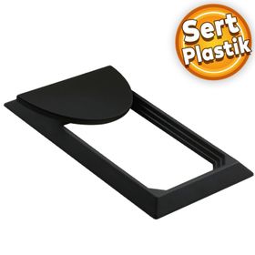 Badem10 Veyron Dörtgen Çekmece Dolap Kapak Plastik Mat Siyah Kulp