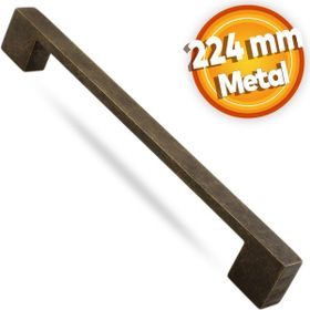 Badem10 Volkan Çekmece Dolap Kapak 224 mm Antik Sarı Metal Kulp