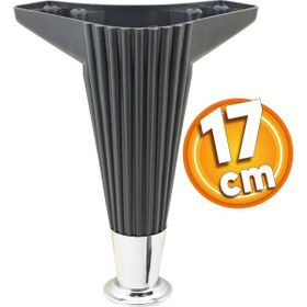 Badem10 Wetra Line Lüks 17 cm Antrasit Krom Baza Mobilya Kanepe Sehpa TV Ünitesi Koltuk Ayağı