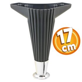 Badem10 Wetra Line Lüks 17 cm Antrasit Krom Baza Mobilya Kanepe Sehpa TV Ünitesi Koltuk Ayağı