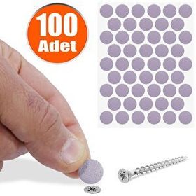 Badem10 Yapışkanlı 100 Adet Lila Vida Kapatıcı Kapağı