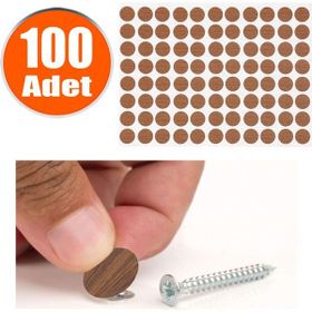 Badem10 Yapışkanlı 100x Ceviz Renk Vida Kapatıcı Kapağı