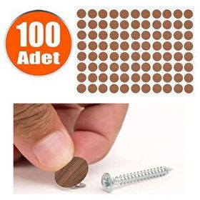 Badem10 Yapışkanlı 100x Ceviz Renk Vida Kapatıcı Kapağı