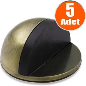 Badem10 Yapışkanlı Metal Kapı Stopu Antik Sarı 5 Adet Yarımay Kapı Durdurucu Tutucu Stoperi Tamponu