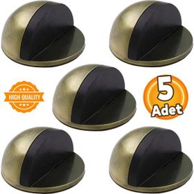Badem10 Yapışkanlı Metal Kapı Stopu Antik Sarı 5 Adet Yarımay Kapı Durdurucu Tutucu Stoperi Tamponu