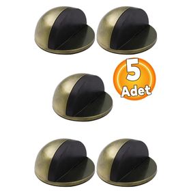 Badem10 Yapışkanlı Metal Kapı Stopu Antik Sarı 5 Adet Yarımay Kapı Durdurucu Tutucu Stoperi Tamponu